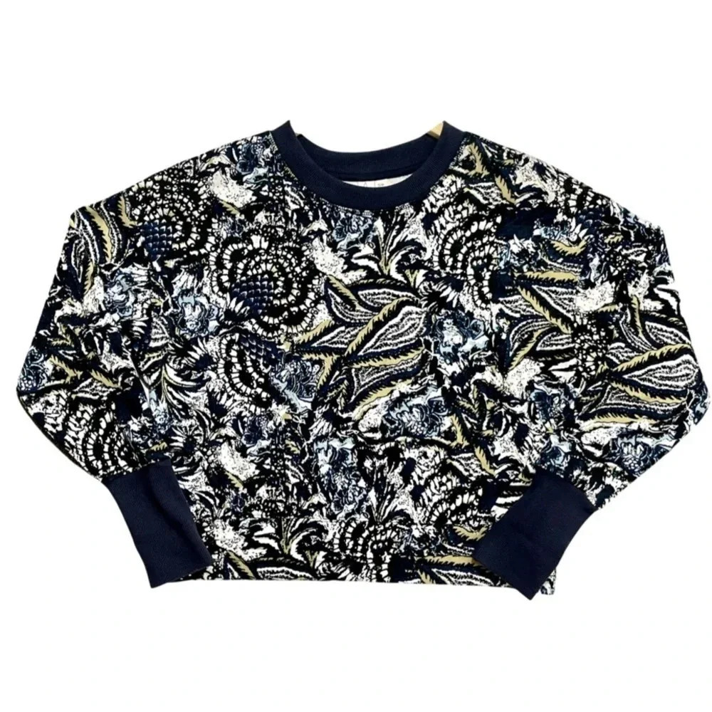 NWOT Joie Caleigh Floral Paisley Cropped Sweatshirt